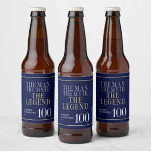 Étiquette Pour Bouteilles De Bière L'Homme Le Mythe La Légende 100e Anniversaire
