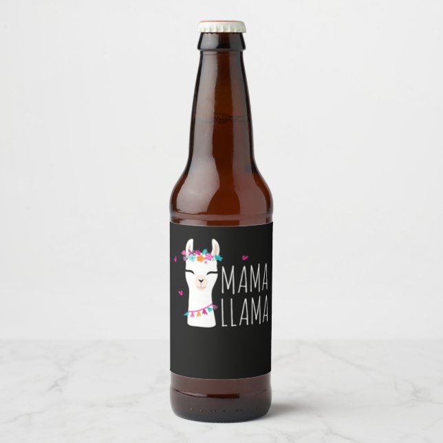 Étiquette Pour Bouteilles De Bière Llama Gift | Mama Llama (Devant)