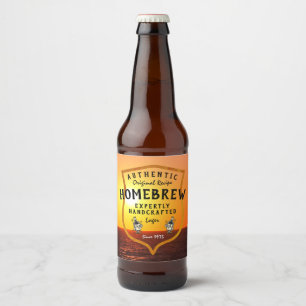 Étiquette Pour Bouteilles De Bière Logo de recette originale authentique Homebrew Sun