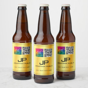 Étiquette Pour Bouteilles De Bière Logo d'entreprise personnalisé Code QR Monogramme