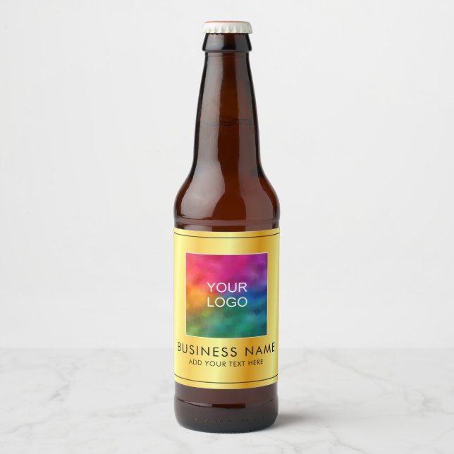 Étiquette Pour Bouteilles De Bière Logo d'entreprise personnalisé Ici Moderne Faux Go (Devant)
