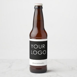 Étiquette Pour Bouteilles De Bière Logo d'entreprise professionnel moderne blanc