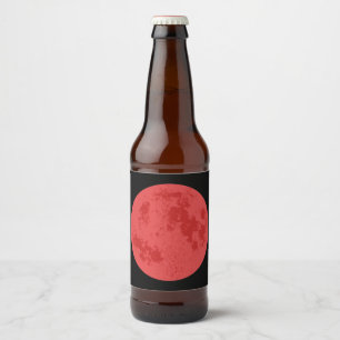 Étiquette Pour Bouteilles De Bière Lune rouge