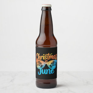 Étiquette Pour Bouteilles De Bière Lunettes de soleil Noël en juin Vacances d'été drô