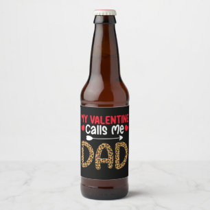 Étiquette Pour Bouteilles De Bière Ma Saint Valentin M'Appelle Papa Leopard Buffalo P