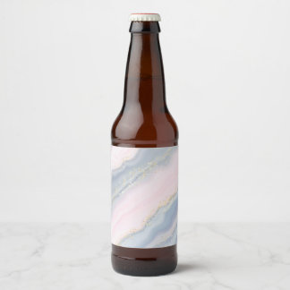 Étiquette Pour Bouteilles De Bière Marbre Pastel Pierre Parties scintillant Texture A