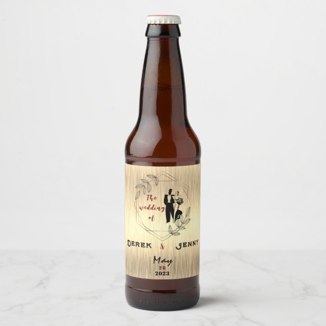 Étiquette Pour Bouteilles De Bière Mariage argenté (Devant)