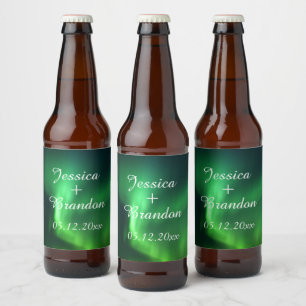 Étiquette Pour Bouteilles De Bière Mariage aurora boréale aurora
