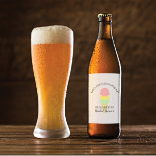 Étiquette Pour Bouteilles De Bière Mariage avec de la glace prise à la cuillère