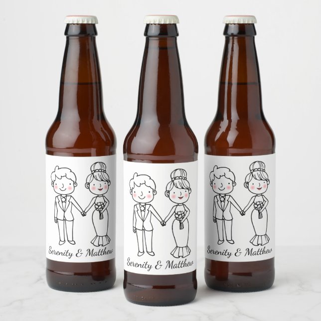 Étiquette Pour Bouteilles De Bière Mariage blanc blanc blanc blanc blanc blanc blanc  (Bouteilles)