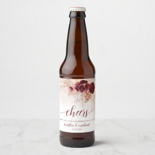 Étiquette Pour Bouteilles De Bière Mariage Bohème Herbe des Pampas Mariage Bourgogne