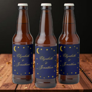 Étiquette Pour Bouteilles De Bière Mariage céleste du ciel nocturne