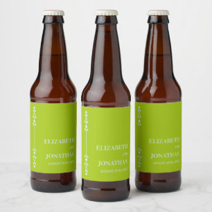 Étiquette Pour Bouteilles De Bière Mariage Citron Vert et Bleu Côté Mer