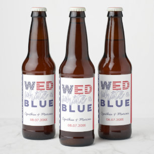 Étiquette Pour Bouteilles De Bière Mariage de jardin informel merle blanc et bleu
