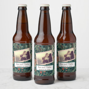Étiquette Pour Bouteilles De Bière Mariage de la forêt de lapin