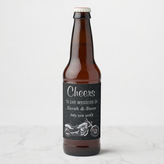 Étiquette Pour Bouteilles De Bière Mariage de moto Cheer Bière Étiquette (Devant)