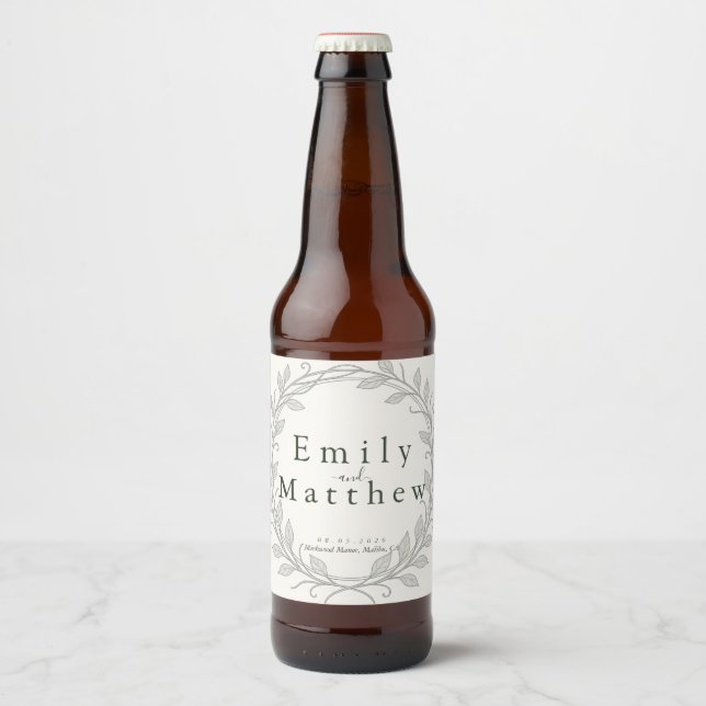 Étiquette Pour Bouteilles De Bière Mariage Elven Silverleaf (Devant)