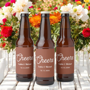 Étiquette Pour Bouteilles De Bière Mariage en terre cuite bravo Brown blanc