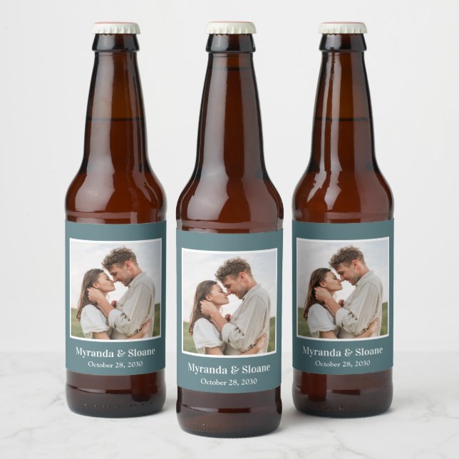 Étiquette Pour Bouteilles De Bière Mariage photo moderne (Bouteilles)