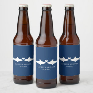 Étiquette Pour Bouteilles De Bière Mariage requin avec nom