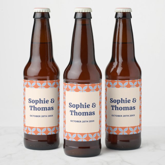 Étiquette Pour Bouteilles De Bière Mariage Rétro Milieu de Siècle (Bouteilles)