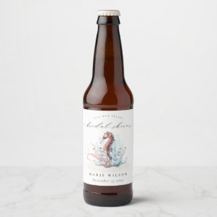Étiquette Pour Bouteilles De Bière Mariage sous-marin hippocampe algue corail
