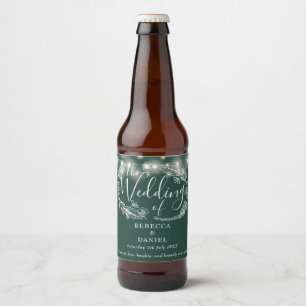 Étiquette Pour Bouteilles De Bière Mariage vert émeraude floral