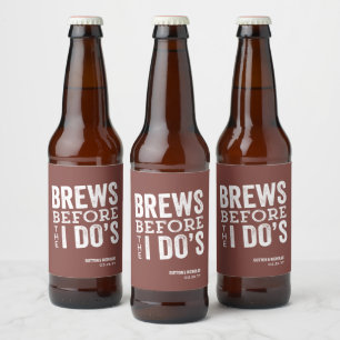 Étiquette Pour Bouteilles De Bière Mariages personnalisés brique rouge "Brassins avan