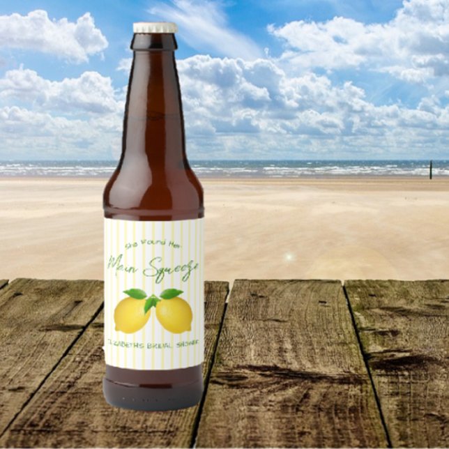 Étiquette Pour Bouteilles De Bière Mariée au citron Main Squeeze (Créateur téléchargé)