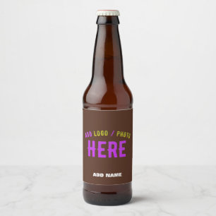 ÉTIQUETTE POUR BOUTEILLES DE BIÈRE MARQUE VERIFIEE BRUN PERSONNALISABLE MODERNE ET CH
