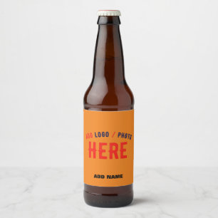 ÉTIQUETTE POUR BOUTEILLES DE BIÈRE MARQUE VERIFIEE ORANGE FONCE PERSONNALISEE MODERNE