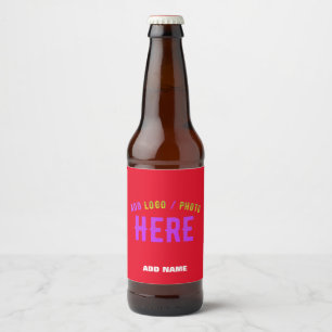 ÉTIQUETTE POUR BOUTEILLES DE BIÈRE MARQUE VERIFIEE ROUGE PERSONNALISABLE MODERNE ET S