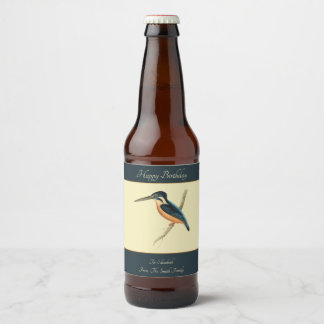 Étiquette Pour Bouteilles De Bière Martin-pêcheur asiatique