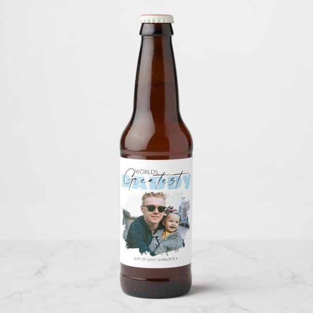Étiquette Pour Bouteilles De Bière Meilleur papa du monde | Photo (Devant)