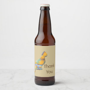 Étiquette Pour Bouteilles De Bière Merci Cat Sitter Patchwork Pet Appréciation des an