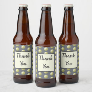 Étiquette Pour Bouteilles De Bière Merci Polka Dot Or Gris Gratuit