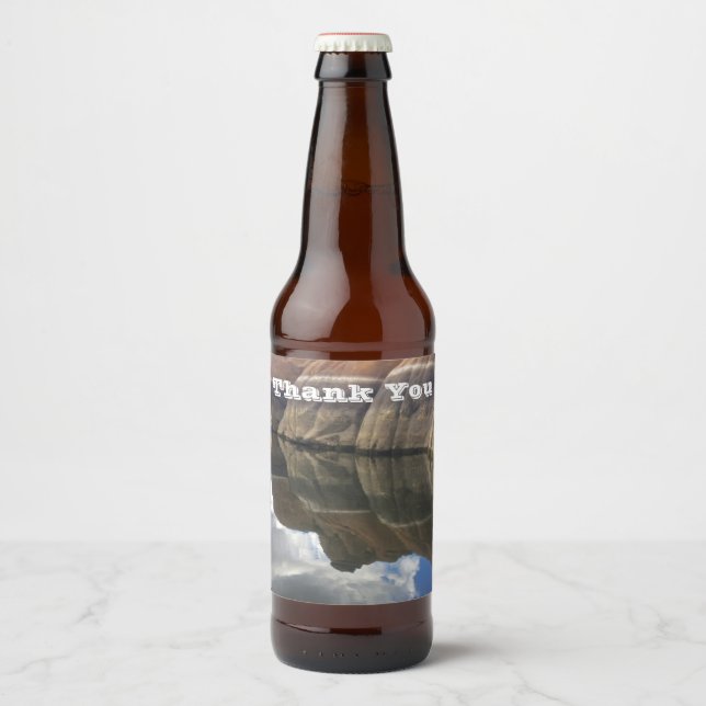 Étiquette Pour Bouteilles De Bière Merci Red Rock Réflexion sur l'eau photo Arizona (Devant)