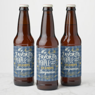 Étiquette Pour Bouteilles De Bière Mes personnes préférées m'appellent Grand-père Gin