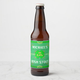 Étiquette Pour Bouteilles De Bière Métier en bois vert rustique vaillant irlandais