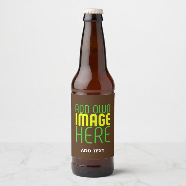 ÉTIQUETTE POUR BOUTEILLES DE BIÈRE MODELE DE TEXTE D'IMAGE MARON SIMPLE ÉDITABLE MODE (Devant)
