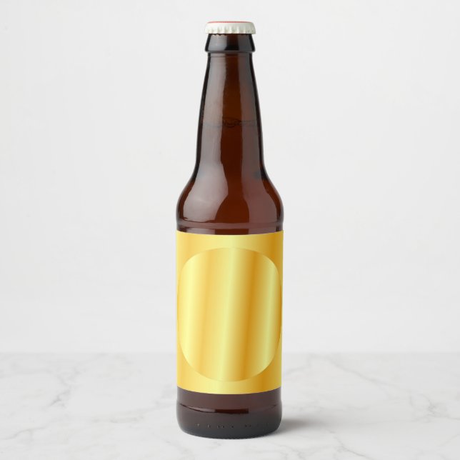 Étiquette Pour Bouteilles De Bière Modèle vide de luxe aspect or élégant personnalisé (Devant)