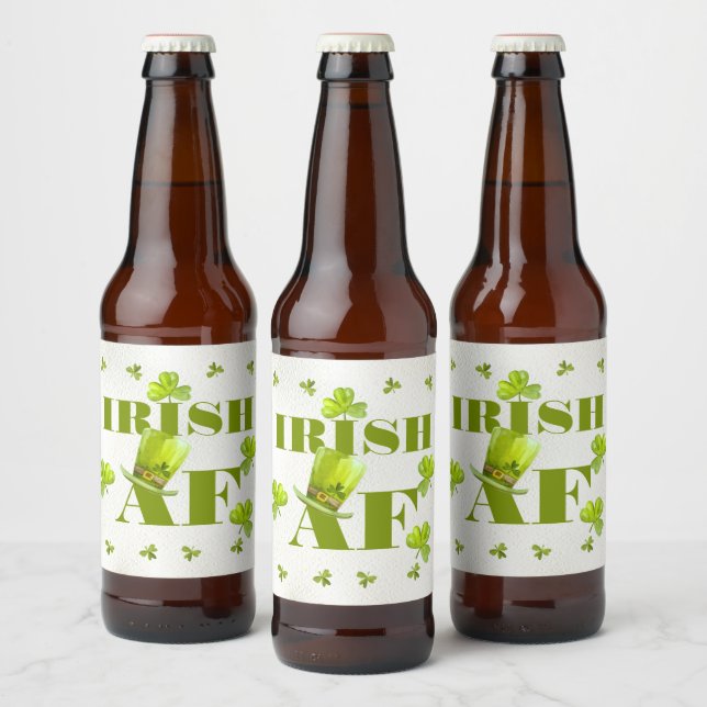 Étiquette Pour Bouteilles De Bière Moderne Funky IRISH AF (Bouteilles)