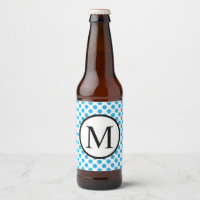 Monogramme simple avec Pois bleus