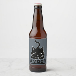 Étiquette Pour Bouteilles De Bière #MOOD Chat Illustration du logo Black Kitty