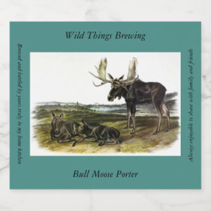 Étiquette Pour Bouteilles De Bière Moose Deer (Moose - Alces alces) par Audubon