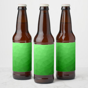 Étiquette Pour Bouteilles De Bière Motif lumineux à maillage géométrique dégradé vert