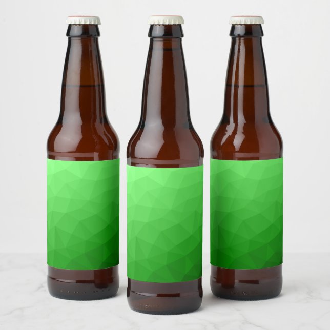 Étiquette Pour Bouteilles De Bière Motif lumineux à maillage géométrique dégradé vert (Bouteilles)