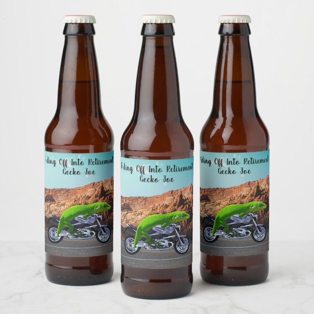 Étiquette Pour Bouteilles De Bière Moto Gecko Joe (Bouteilles)