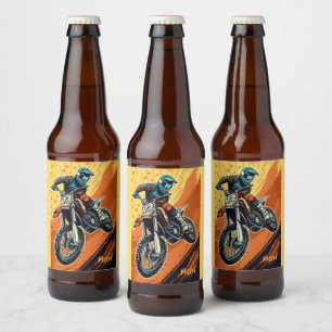 Étiquette Pour Bouteilles De Bière Motocross monographique personnalisé