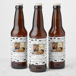 Étiquette Pour Bouteilles De Bière Moustache amusante Imprimer Bonne Fête des pères P